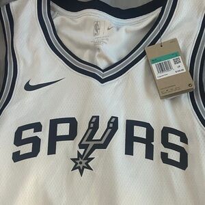 Nike Spurs White and Black Basketball Jersey